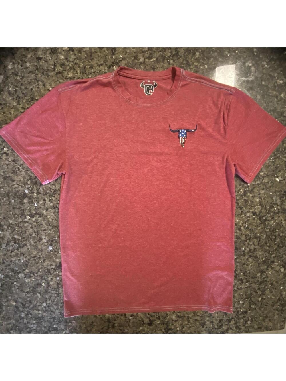 Cowboy Channel Men's Red Short Sleeve Logo Crew Neck T-Shirt Large Western